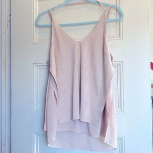 Sans Souci Faux Suede Light Pink Tank Top